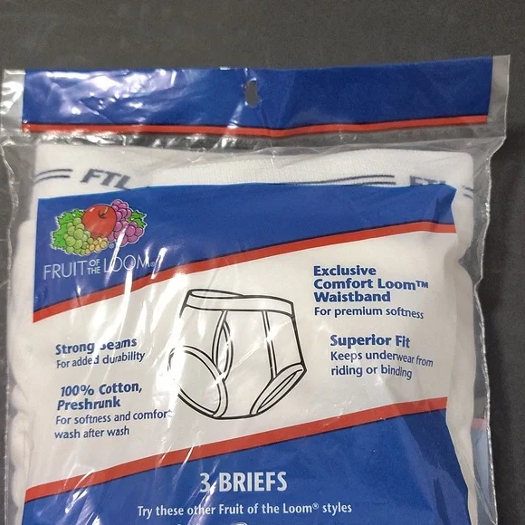 Fruit of The Loom FTL 3 Pack Men's Briefs Large 38-40 100% Cotton Vintage 2001 - Picture 5 of 8